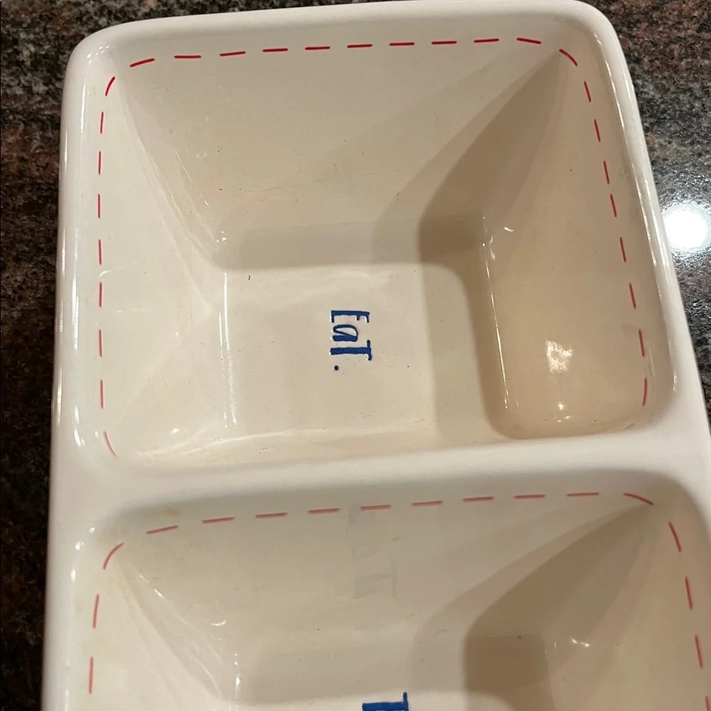 Rae Dunn Divided Dip Dish 
